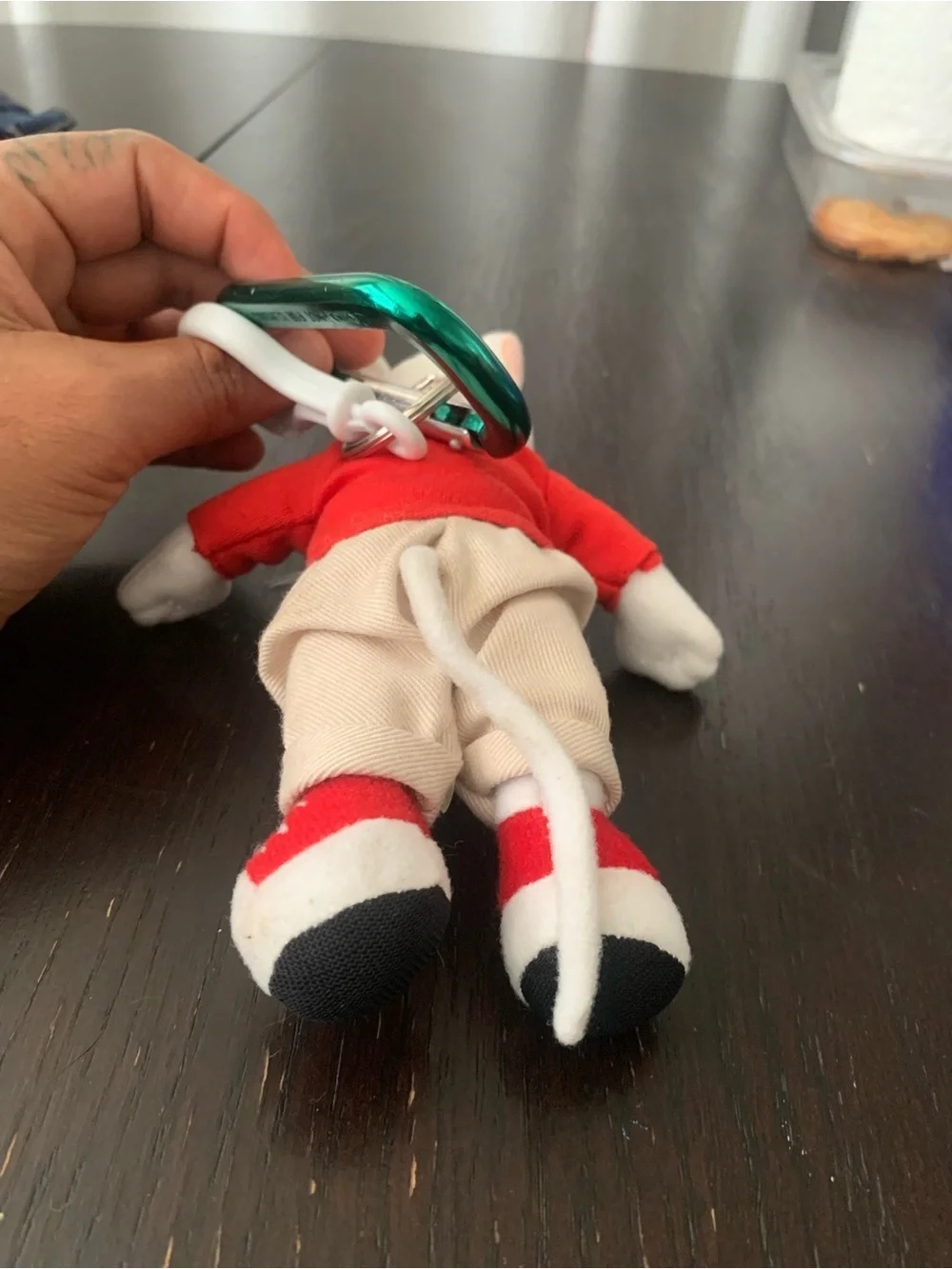 STUART LITTLE Key chain White Mouse Keychain with Red Outfit and Tan Pants